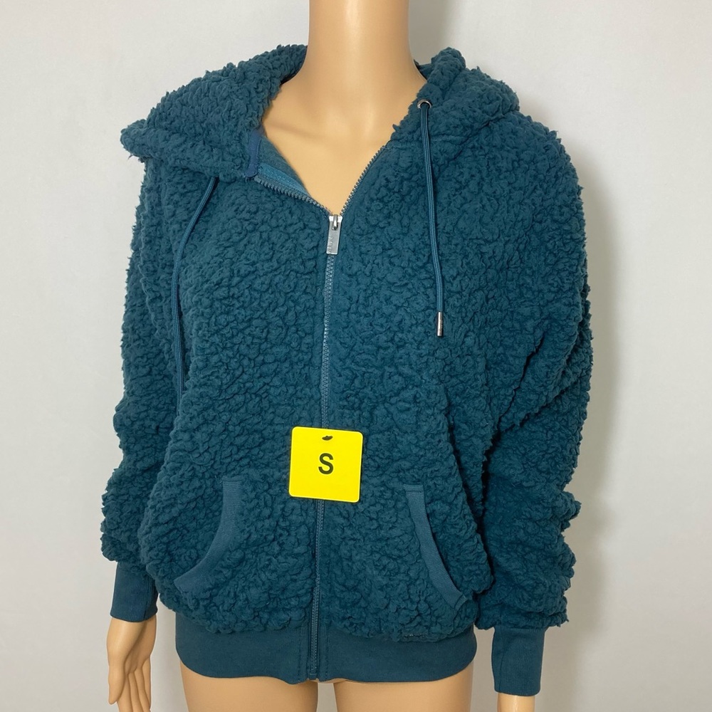 SZ SMALL NWT ANDREW MARC MNY ULTRA SOFT ZIP FRONT FAUX FUR HOODIE